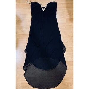 Marineblu Black Strapless High Low Dress